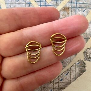 Delicate Geometric Inspired Brass Earrings - From Eskell Chicago